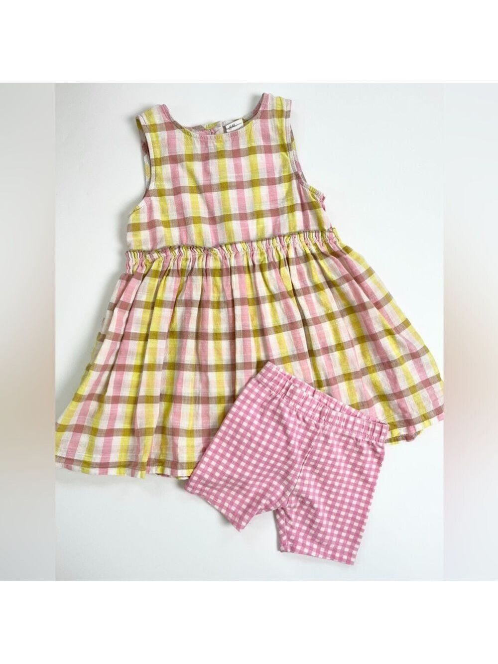 H&M Pink and Yellow‎ Plaid Kids Matching Set